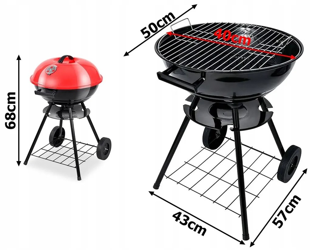 Verk 27093 Záhradný gril na drevené uhlie okrúhly