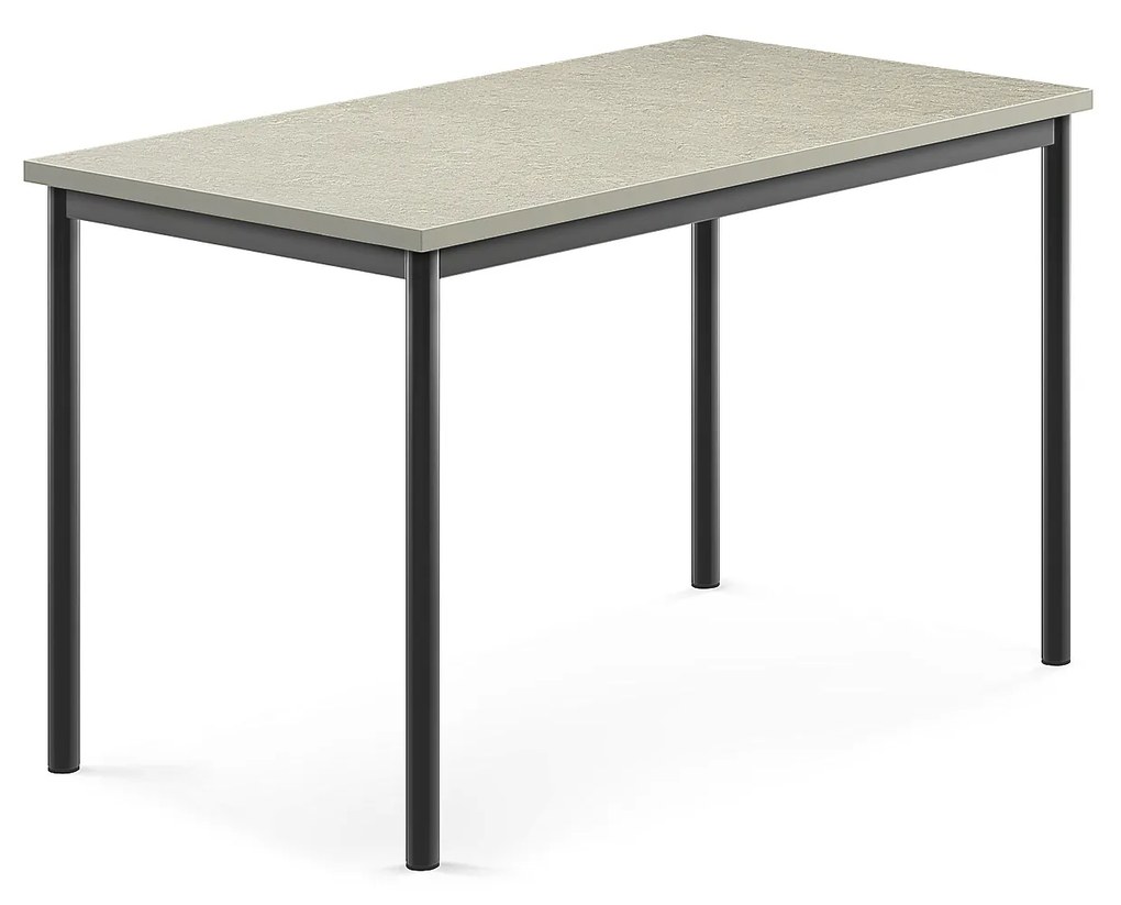 Stôl SONITUS, 1200x700x720 mm, linoleum - svetlošedá, antracit
