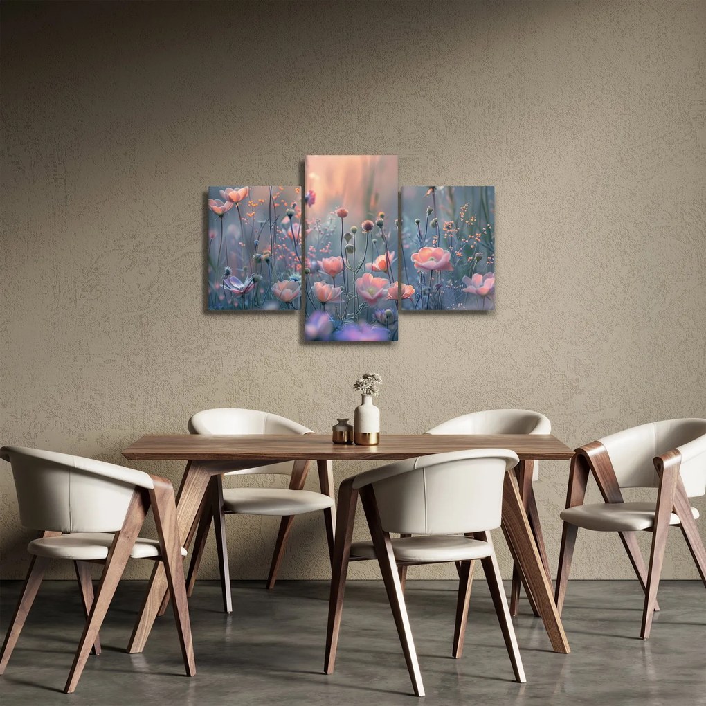 Obraz - Kvety v pastelových farbách (90x60 cm)