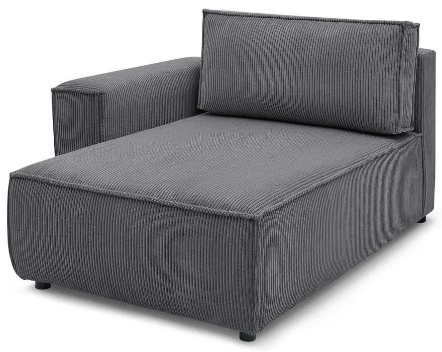 Tmavosivý menčestrový modul pohovky (ľavý roh) Nihad modular – Bobochic Paris