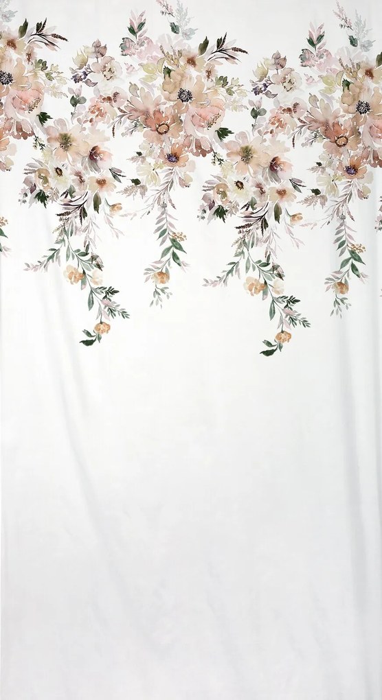 ZÁVES NA KRÚŽKOCH AVERY 140X250 CM KVETY