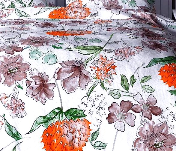 Krepové bavlnené obliečky Homa TORRY ART ORANGE 2-dielna sada 140x200 cm