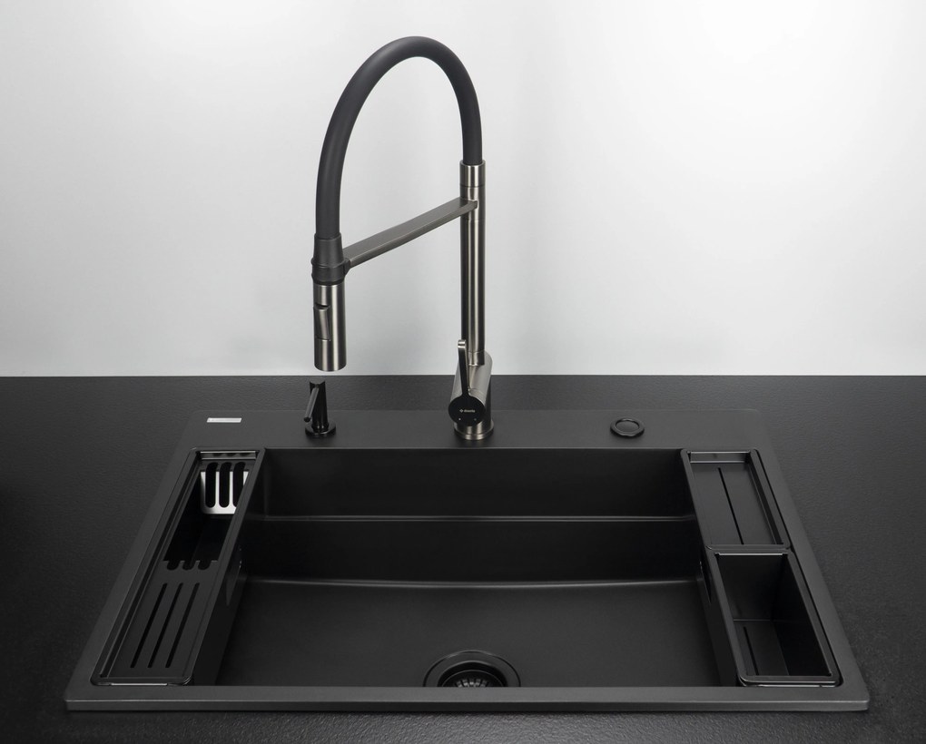 Deante Magnetic, súprava príslušenstva k kuchynskému drezu série Magnetic, čierna matná, DEA-ZZMKN22K