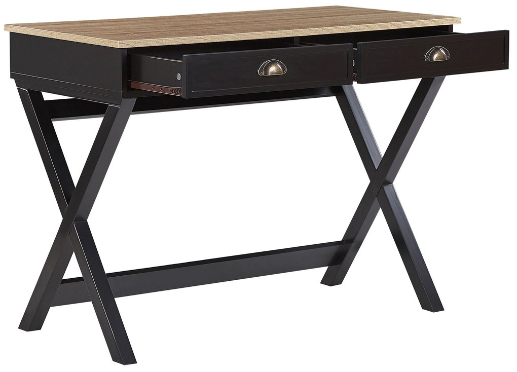 Písací stôl 103 x 50 cm čierny so svetlým drevom EKART Beliani