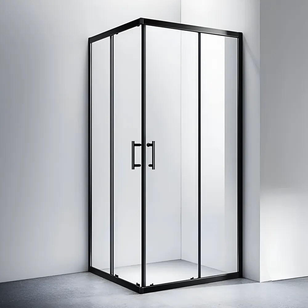 Motril čierny Sprchový kút 100x100, 190cm, 6mm, NANO