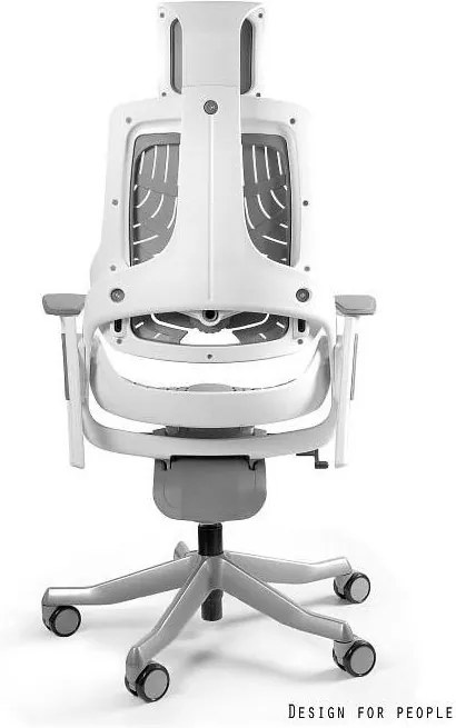 Kancelárska stolička Wanda biely podklad elastomér sivá