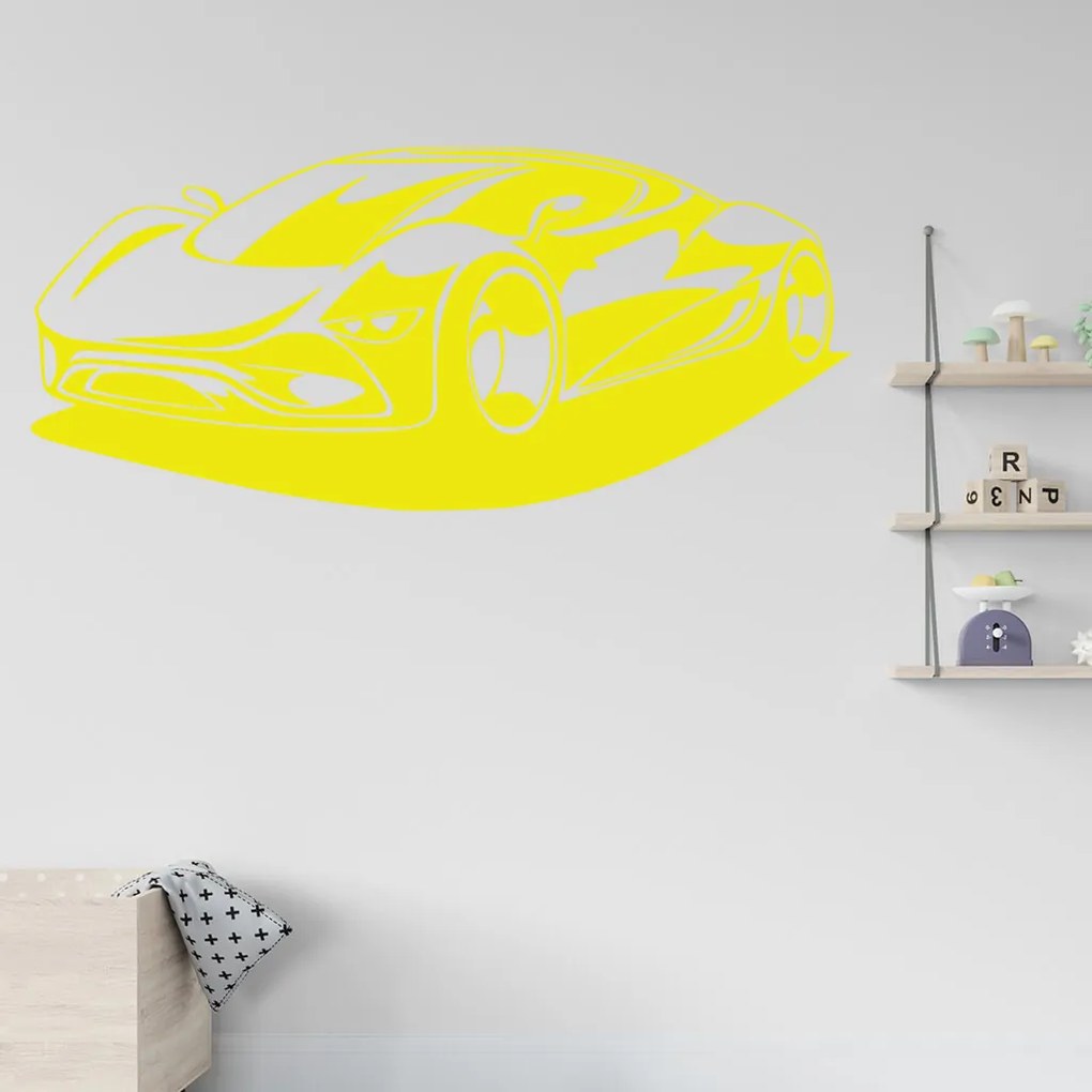 Veselá Stena Samolepka Auto budúcnosti Farba: ružová, Veľkosť: 100 x 45 cm