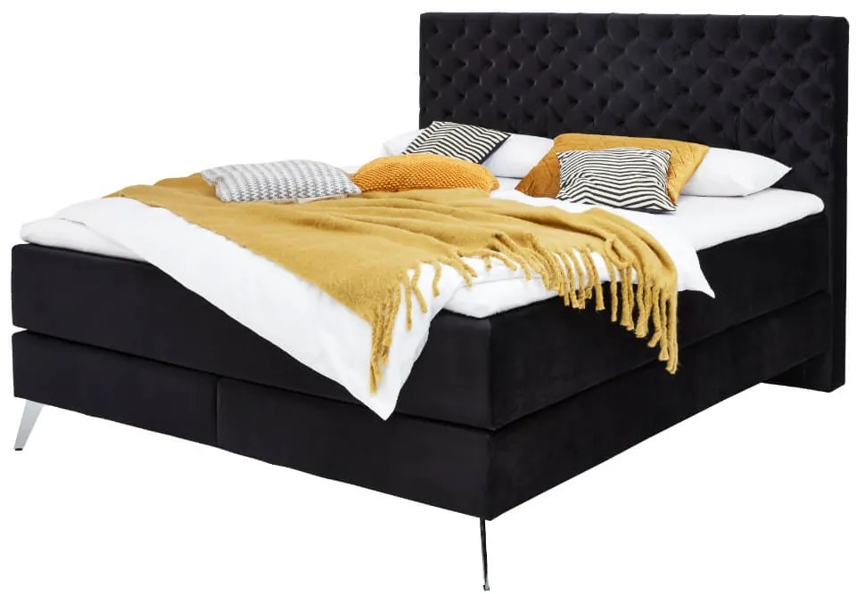 Boxspring posteľ oliver 180 x 200 čierna MUZZA