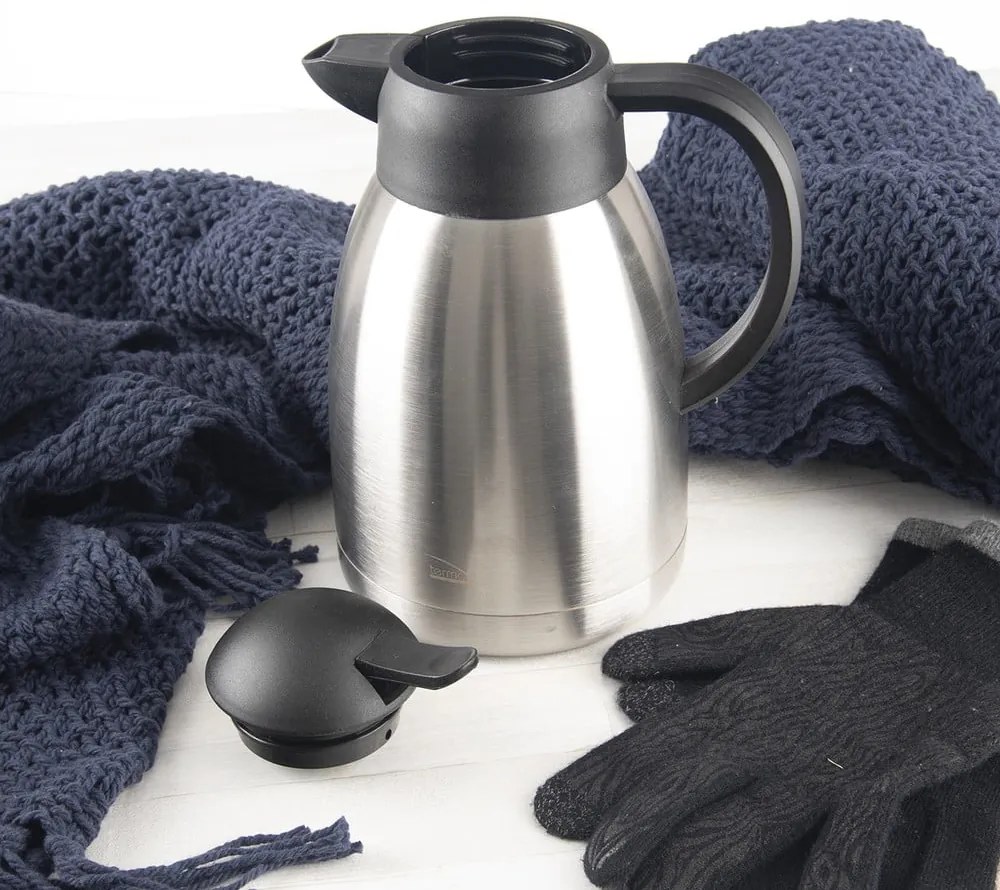 Termoska v čierno-striebornej farbe 1,5 l Termo – Orion