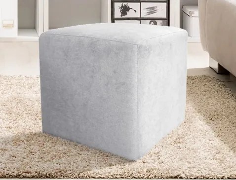 Taburet Bali, 40x40 cm, svetlo šedá látka%