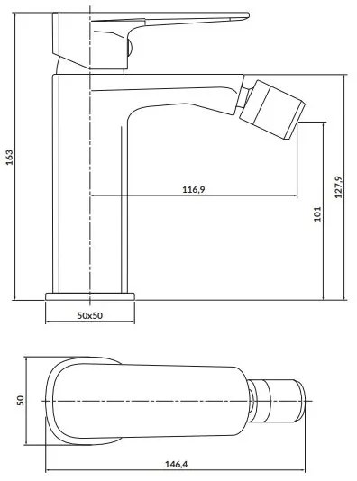 Cersanit S951-379 - Bidetová batéria LARGA čierna