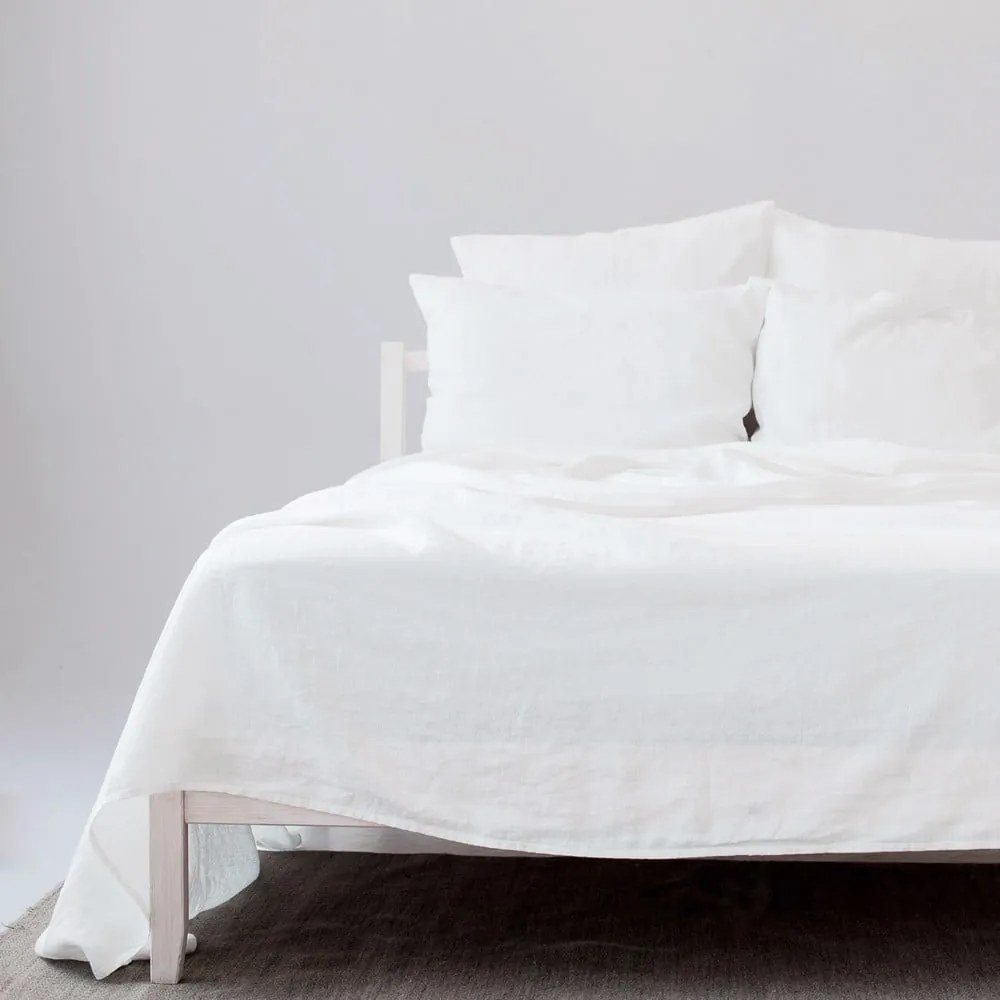 Biela plachtas prímesou ľanu 180x260 cm – Linen Tales
