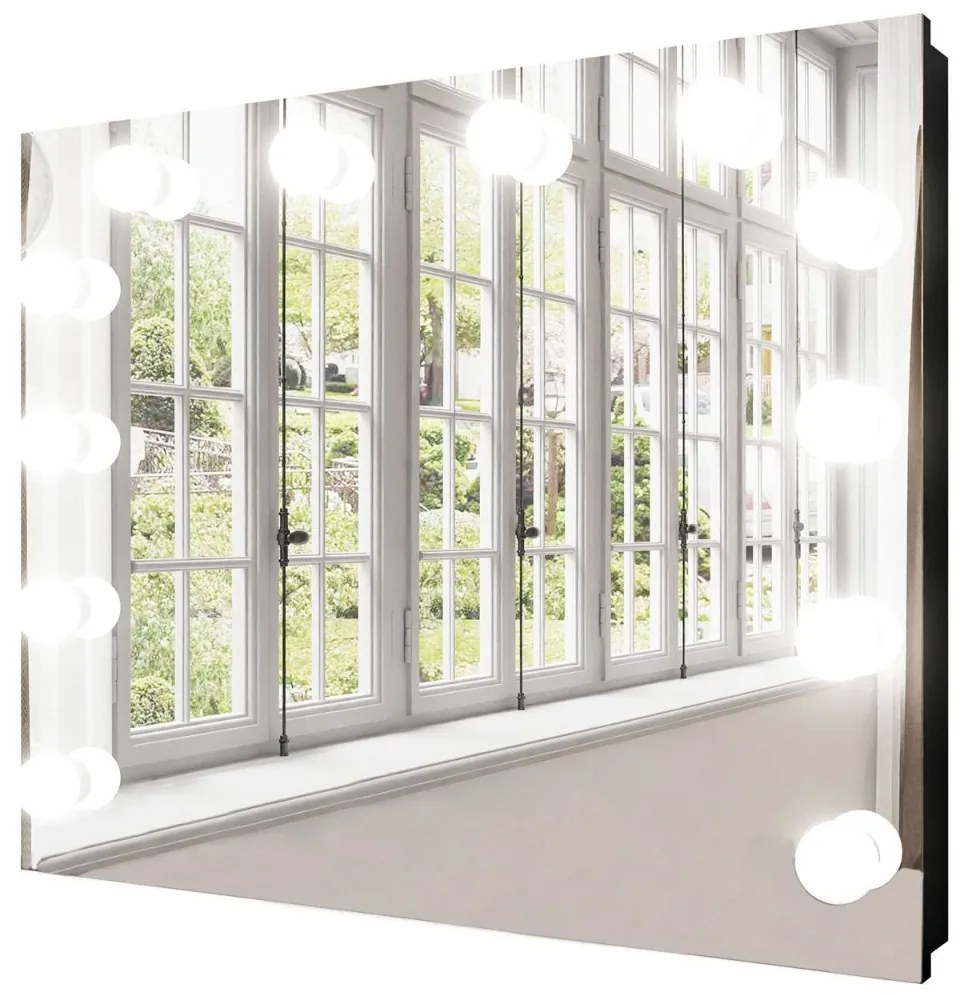 KOZMETICKÉ ZRKADLO VALENTINA ELITE ČIERNE 80 x 65 cm