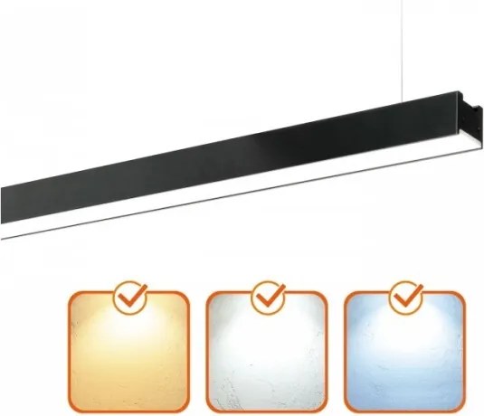 LED stropné prisadené závesné svietidlo KOLINE LED/40W/230V 3000/4000/6500K 120cm čierna