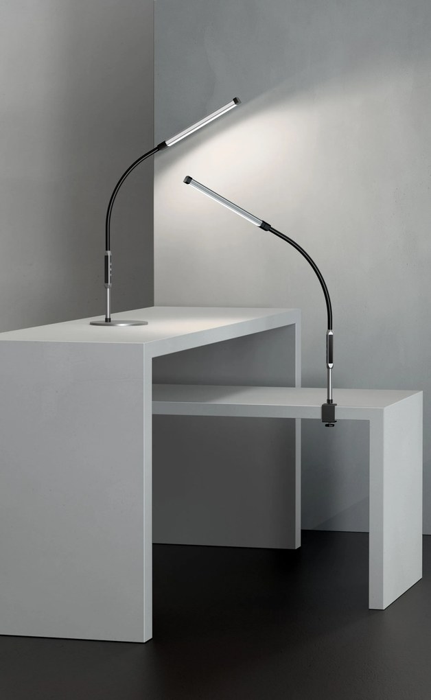 Stolná LED lampa LUCIO, svorka, diaľkový ovládač