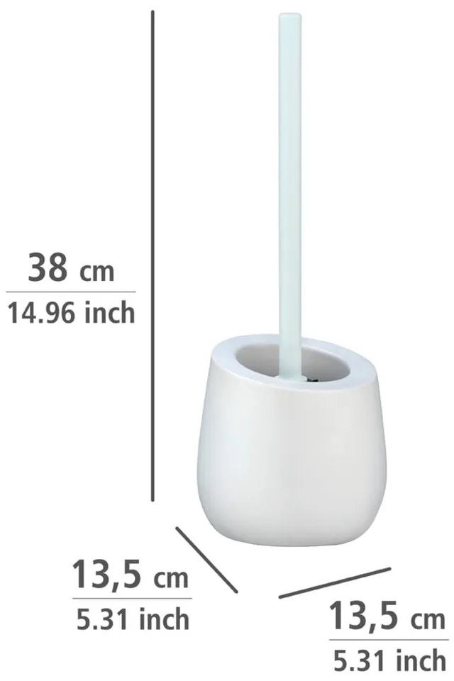 Biela keramická toaletná kefa Wenko Badi