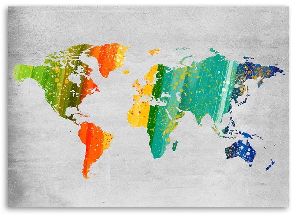 Gario Obraz na plátne Farebná mapa sveta Rozmery: 60 x 40 cm