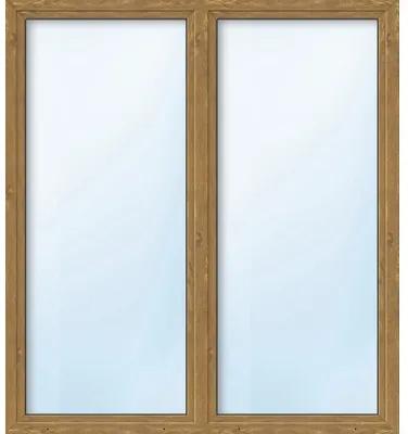 Balkónové dvere plastové dvojkrídlové so štulpom ARON Basic biele/zlatý dub 1250 x 2000 mm