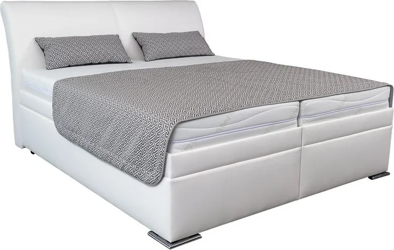 Posteľ Dezra 180x200 cm, biela ekokoža