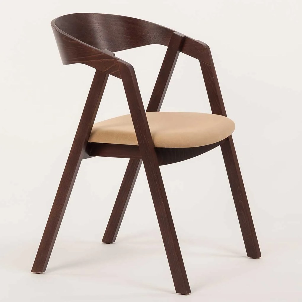 Stima stolička GURU buk s čalúneným sedákom Vyberte odtieň ->: Čierna, Vyberte látku ->: CARABU grigio 77