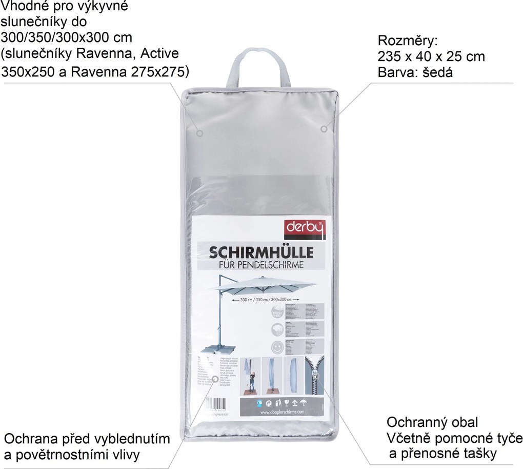 Derby Ochranný obal pre výkyvné slnečníky až do 300, 350 cm a 300 x 300 cm