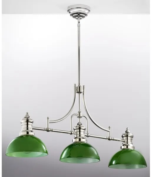 Jupiter 2072 - Luster na tyči PLATINO 3xE27/15W/230V zelená/lesklý chróm