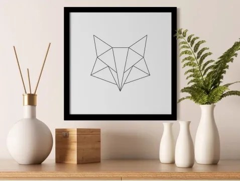 Rámovaný obraz Geometrická líška, 30x30 cm%