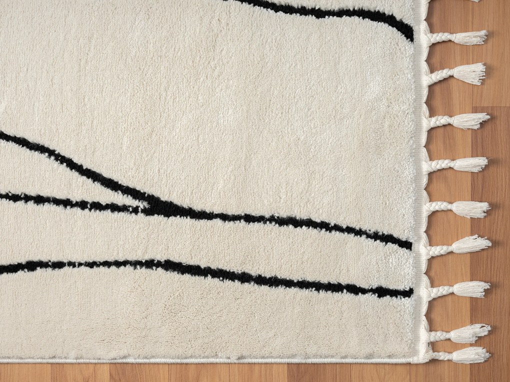 My Flair, Kusový koberec Moroccan Serenity weiß, 200x290, čiernobiela, obývacia izba