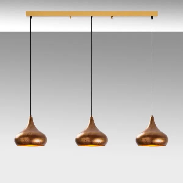 Závesný luster na lanku MUBA 3xE27/40W/230V medený