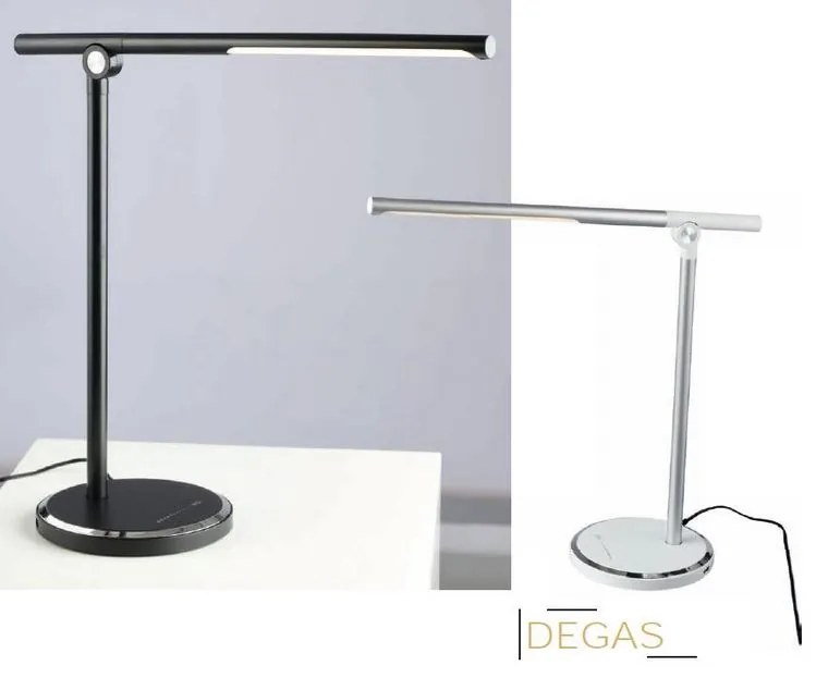 ACA DECOR LED stmievateľná stolná lampička DEGAS 7W/230V/CCT/300Lm/120°/IP20, USB port, čierna