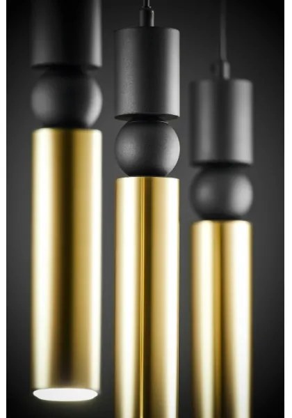 Jupiter 2007 - Luster na lanku ALAS 3xGU10/10W/230V zlatá/čierna