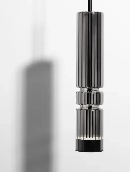 LED čierno-šedý moderný luster Bento 39