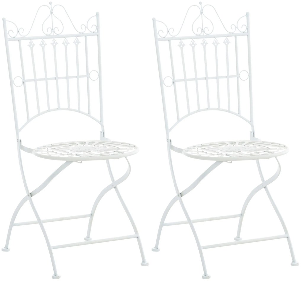 Kovová stolička Sadao (SET 2 ks) - Biela