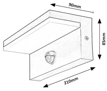 Rabalux 77115-LED Von. nás. svietidlo so senzorom ZARAGOZA LED/9W/230V IP54 čierna