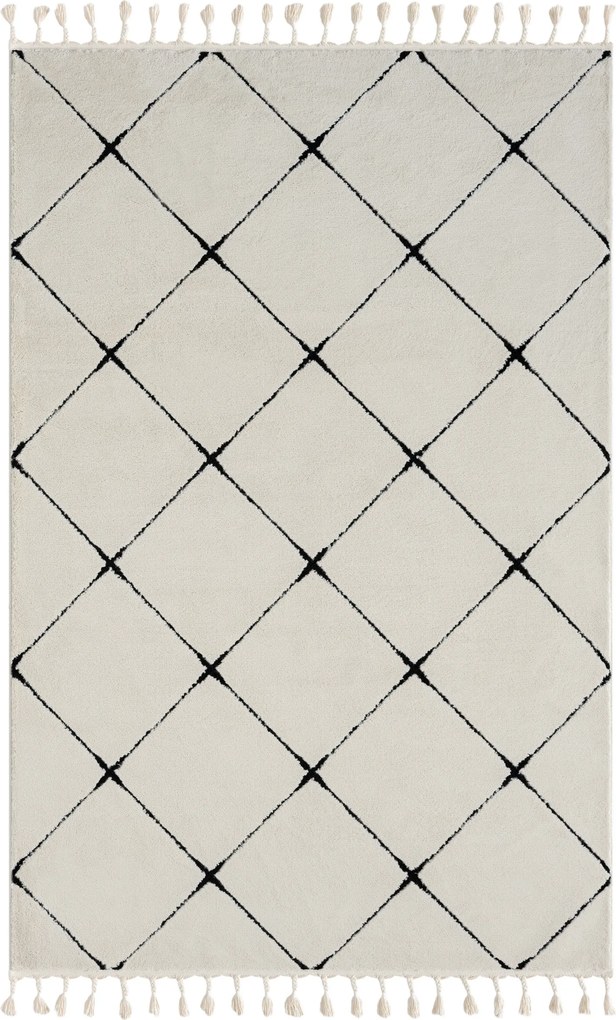 My Flair, Kusový koberec Moroccan Vision weiß, 160x230, čiernobiela, obývacia izba