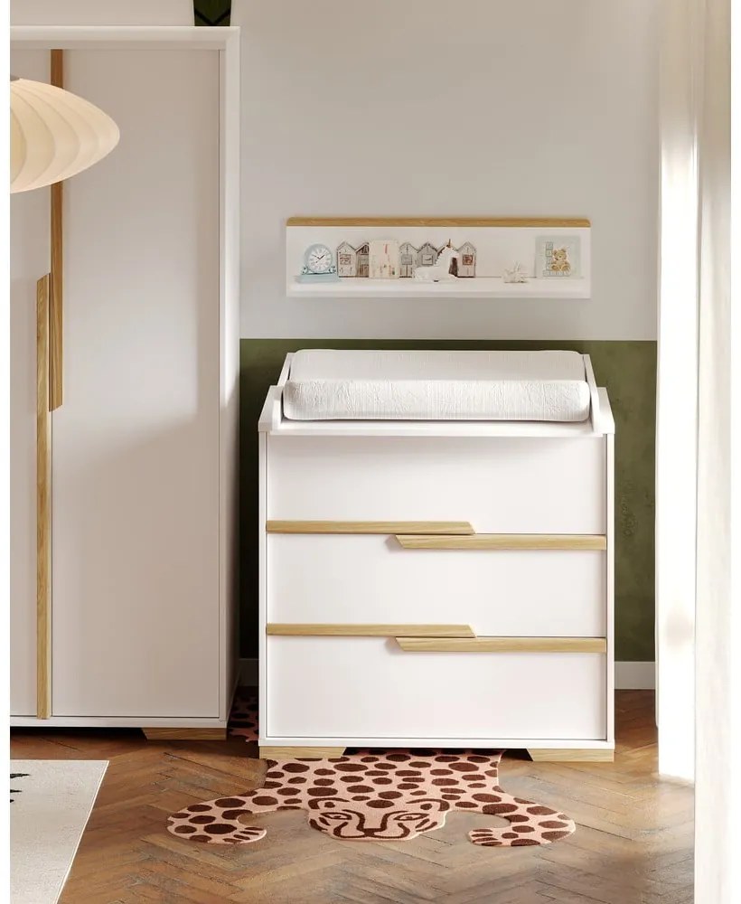 Biela detská komoda so zásuvkami Pinio Snap