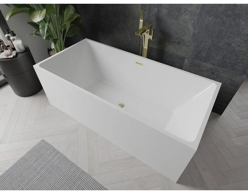 Mexen Nita, voľne stojaca vaňa 170 x 80 cm, biela, zlatý matný prepad, 52091708000-55