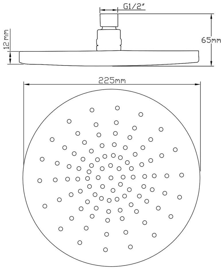 Mosadzná hlavová sprcha v lesklo striebornej farbe ø 22,5 cm – Sapho