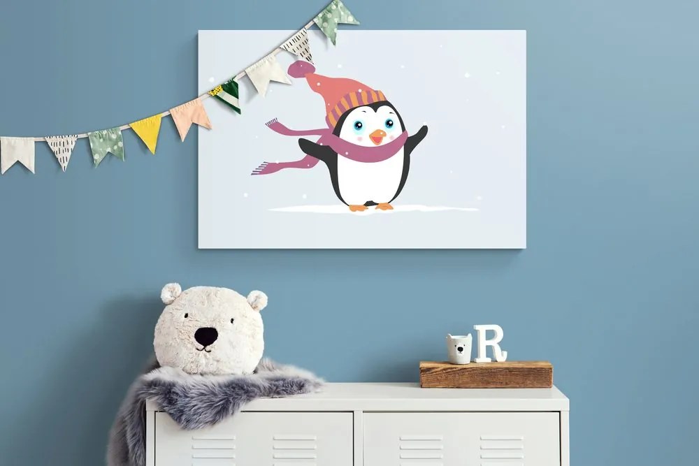Obraz roztomilý tučniak s čiapkou Varianta: 60x40