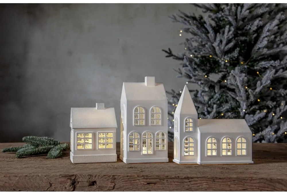 Biela svetelná dekorácia s vianočným motívom Winter – Star Trading