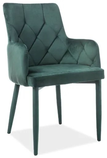 Jedálenská stolička RICARDO VELVET zelená