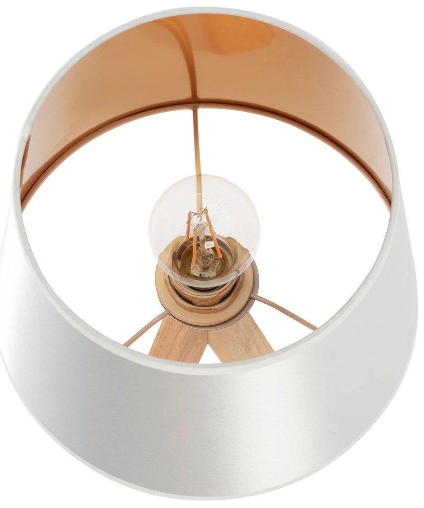 Toolight - Nočná stolová lampa E27 60W APP976-1T, biela-hnedá, OSW-06683