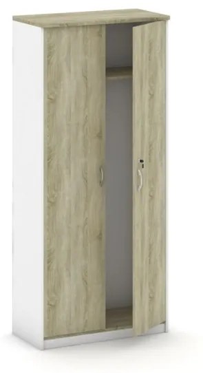 Šatníková skriňa s výsuvom MIRELLI A+, 800 x 400 x 1800 mm, biela/dub sonoma