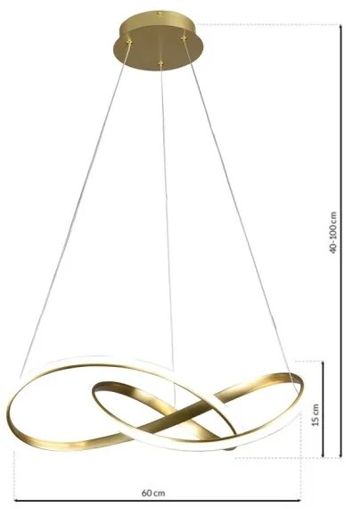 LED Luster na lanku CAPPIO LED/36W/230V zlatá