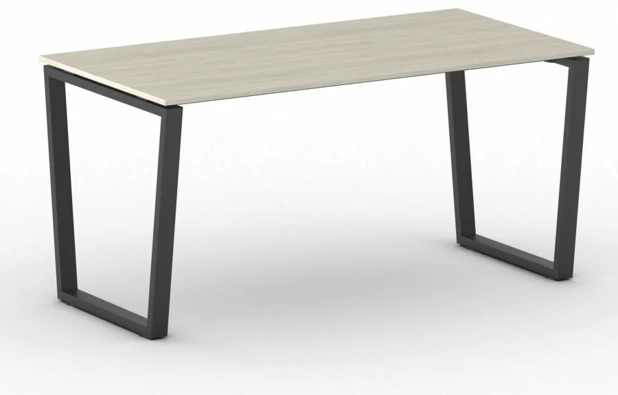 Kancelársky stôl PRIMO IMPRESS, 160x80 cm, čierna podnož, dub prírodný