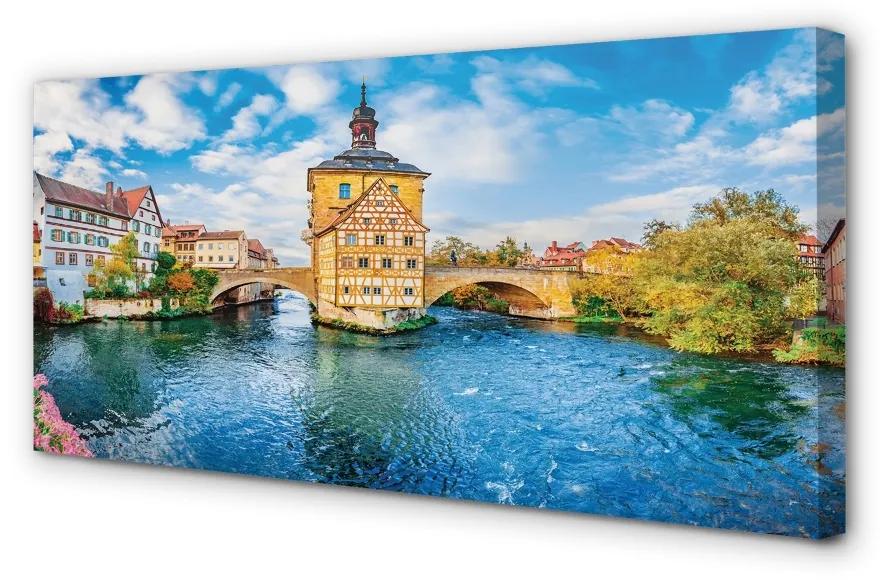Obraz na plátne Nemecko staré mesto riečny mosty 120x60 cm