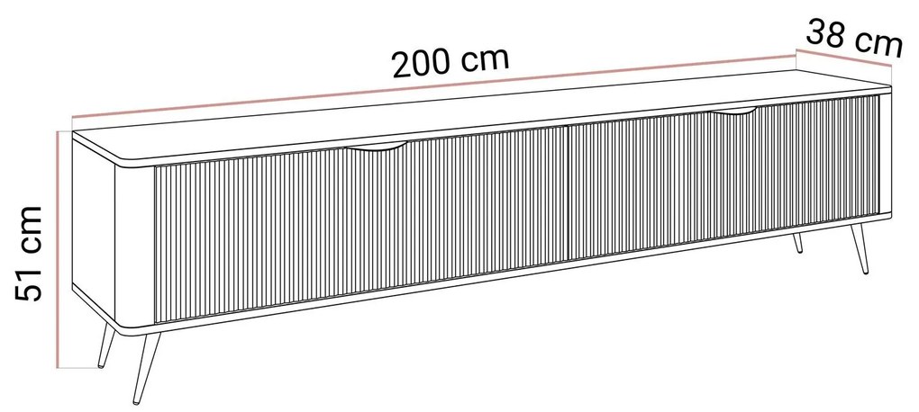 TV stolík TURNER béžová 200cm
