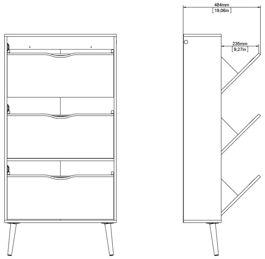 Skrinka na topánky v dubovom dekore Tvilum Oslo