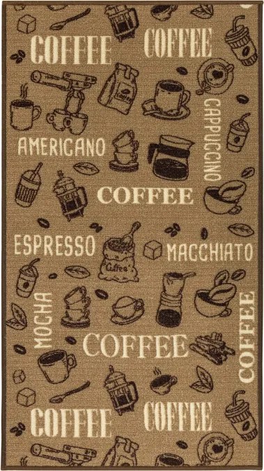 Protišmykový koberec / behúň Coffee 04 hnedý / béžový