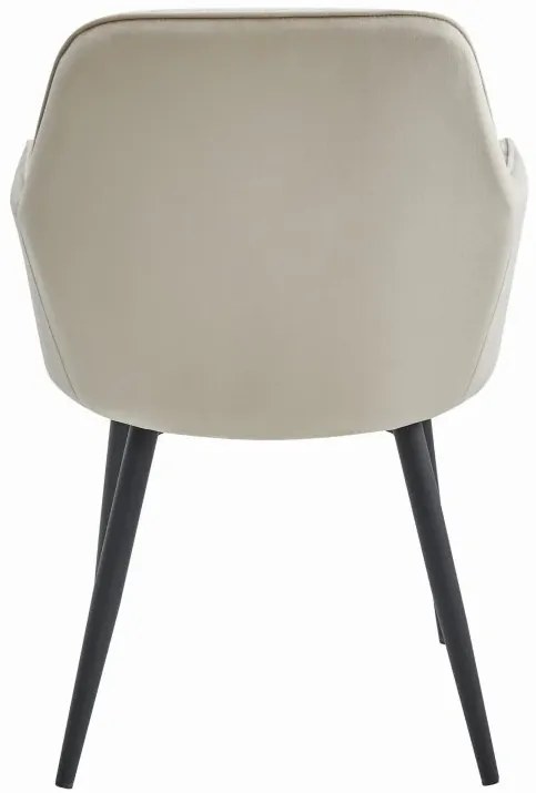 Stolička LUGO - béžový zamat / čierne nohy